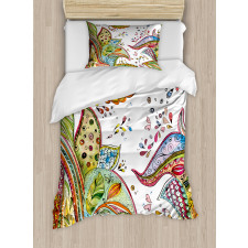 Leaves Flowers Hearts Duvet Cover Set