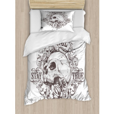 Skull Rose Grunge Duvet Cover Set