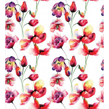 Blooming Tulip Poppy Duvet Cover Set