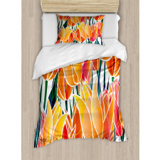 Floral Tulip Garden Duvet Cover Set