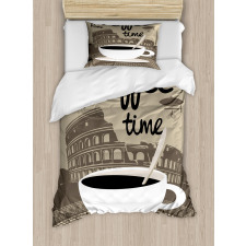 Rome Landmark Drink Cup Duvet Cover Set