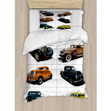 Collage of Fifties Car Duvet Cover Set