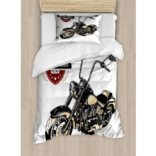 Old Classic Motorcycle Duvet Cover Set