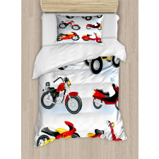 Motorcycle Hippie Duvet Cover Set