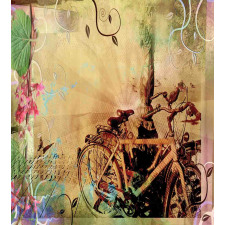 Bikes in Street Floral Duvet Cover Set