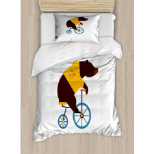 Bear Bicycle Circus Duvet Cover Set