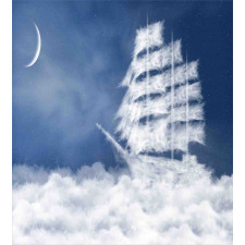Clouds Ship in Sky Duvet Cover Set