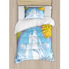 Motivational Ship Rainbow Duvet Cover Set