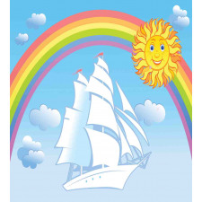 Motivational Ship Rainbow Duvet Cover Set