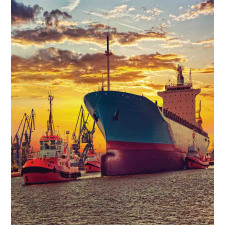 Big Ship at Sunset Duvet Cover Set