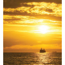 Ship on Ocean Sunrise Duvet Cover Set