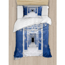 Sky Clouds on Walls Duvet Cover Set