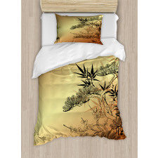 Bamboo Motifs Duvet Cover Set