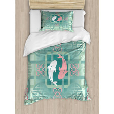 Dolphin Couple Asian Duvet Cover Set