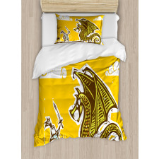 Knight with Dragon Duvet Cover Set
