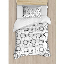 Funny Sheeps on a Meadow Duvet Cover Set