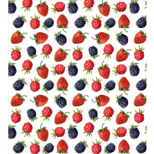 Strawberries Raspberry Duvet Cover Set
