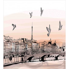 Sketch of Eiffel Tower Duvet Cover Set