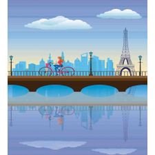 Eiffel Tower Cartoon Art Duvet Cover Set