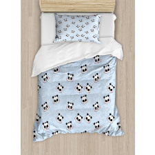 Funny Cartoon Panda Baby Duvet Cover Set