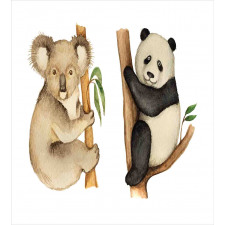 Koala Panda Watercolor Duvet Cover Set