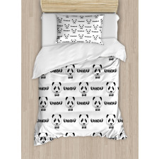 Panda Bow Tie Duvet Cover Set