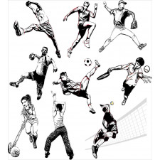 Various Sports Athletes Duvet Cover Set