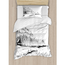 Pine Forest Countryside Duvet Cover Set