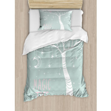 Stars Moon Pastel Colored Duvet Cover Set