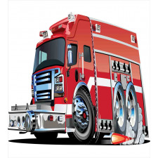 Fire Truck Rescue Team Duvet Cover Set