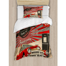 Retro Poster Effect Duvet Cover Set