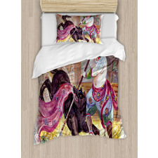 Brave Samurai and Wolf Duvet Cover Set