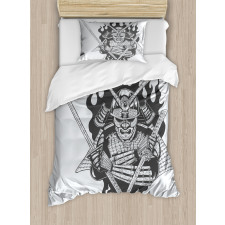 Ghost Ninja Fire Oriental Duvet Cover Set