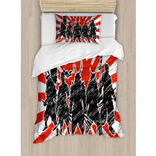 Samurai Ninja Retro Duvet Cover Set