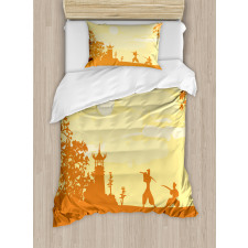 Samurai Ninja Building Duvet Cover Set