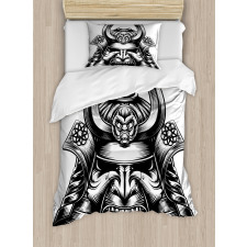 Samurai Mask Martial Duvet Cover Set