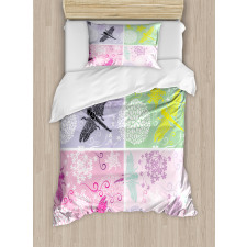 Dragonflies Dandelion Duvet Cover Set