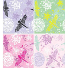 Dragonflies Dandelion Duvet Cover Set