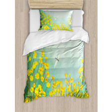 Daisies and Dragonflies Duvet Cover Set
