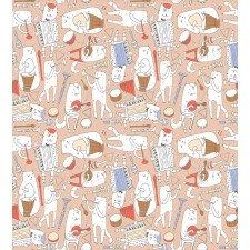 Musician Cats Cartoon Duvet Cover Set