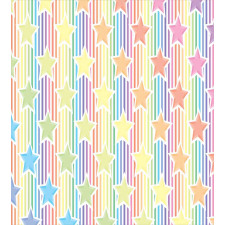 Star Rainbow Stripes Duvet Cover Set
