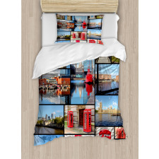 City Landmarks Floral Duvet Cover Set