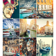 Venice Masks Canals Duvet Cover Set