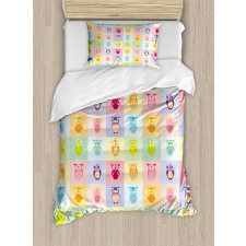 Colorful Owl Kids Duvet Cover Set