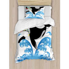 Whale with Sunglasses Duvet Cover Set