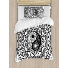 Eastern Blossom Yin Yang Duvet Cover Set