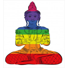 Sitting Rainbow Meditation Duvet Cover Set