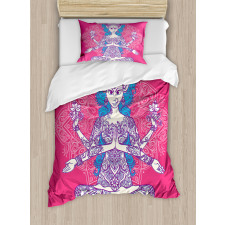 Yoga Mandala Girl Duvet Cover Set