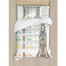 Sketch Yoga Posed Girl Duvet Cover Set