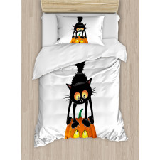 Cartoon Animal on Pumpkin Duvet Cover Set